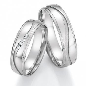 Nowotny-Collection Ruesch Trauringe Weissgold 66/47070-055 + 66/47080-055